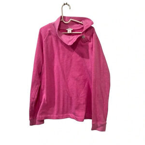 CREWCUTS PINK BUTTON COLLAR SWEATSHIRT size 12